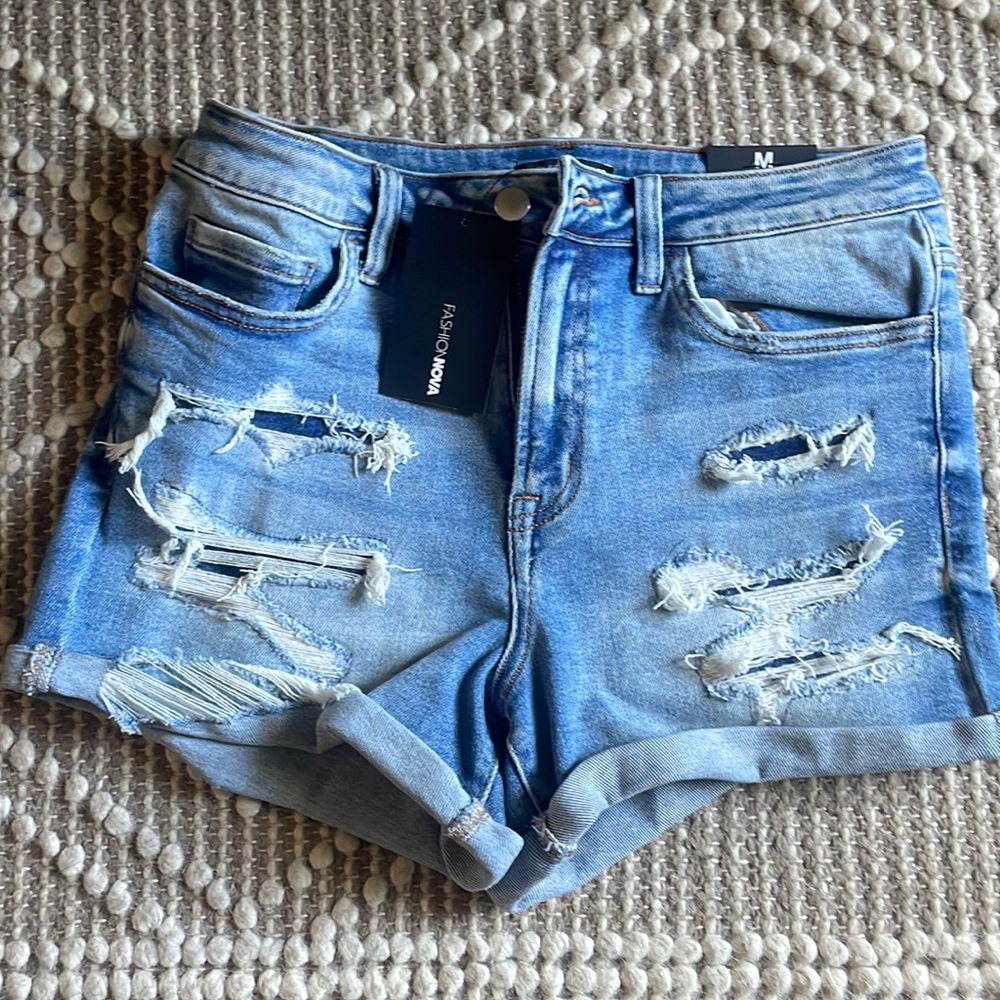 Jean shorts torn